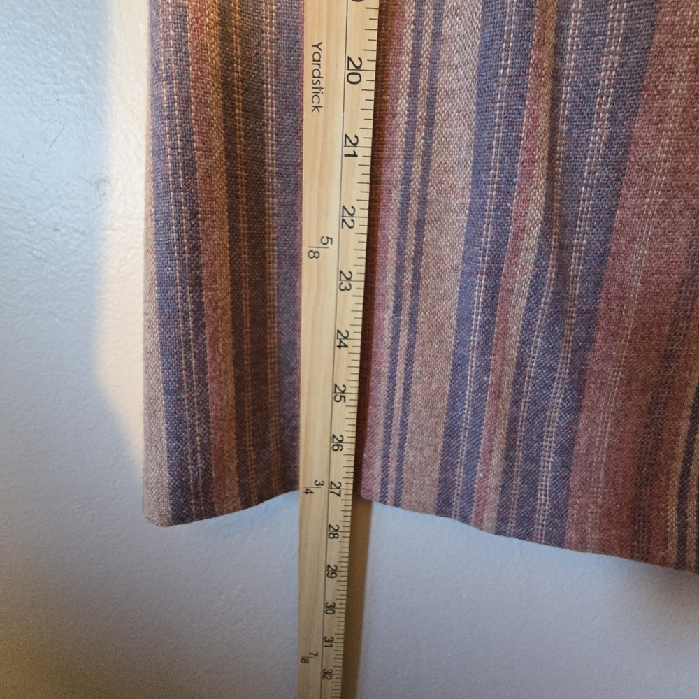 Vintage 80s Long Wool Maxi Skirt Women's‎ SM Mauve Stripe Belt Preppy Academia - Picture 7 of 9